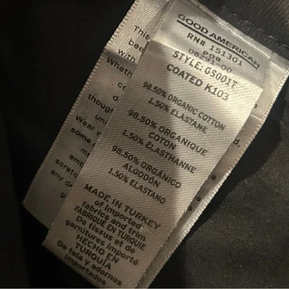 Good American Coated Good Straight JeansBlackSize 00/24